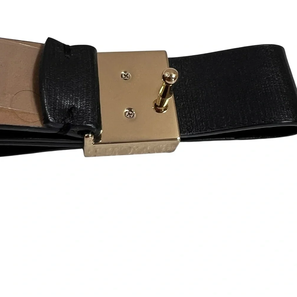 KATE SPADE Black and Gold Leather Bow Belt
